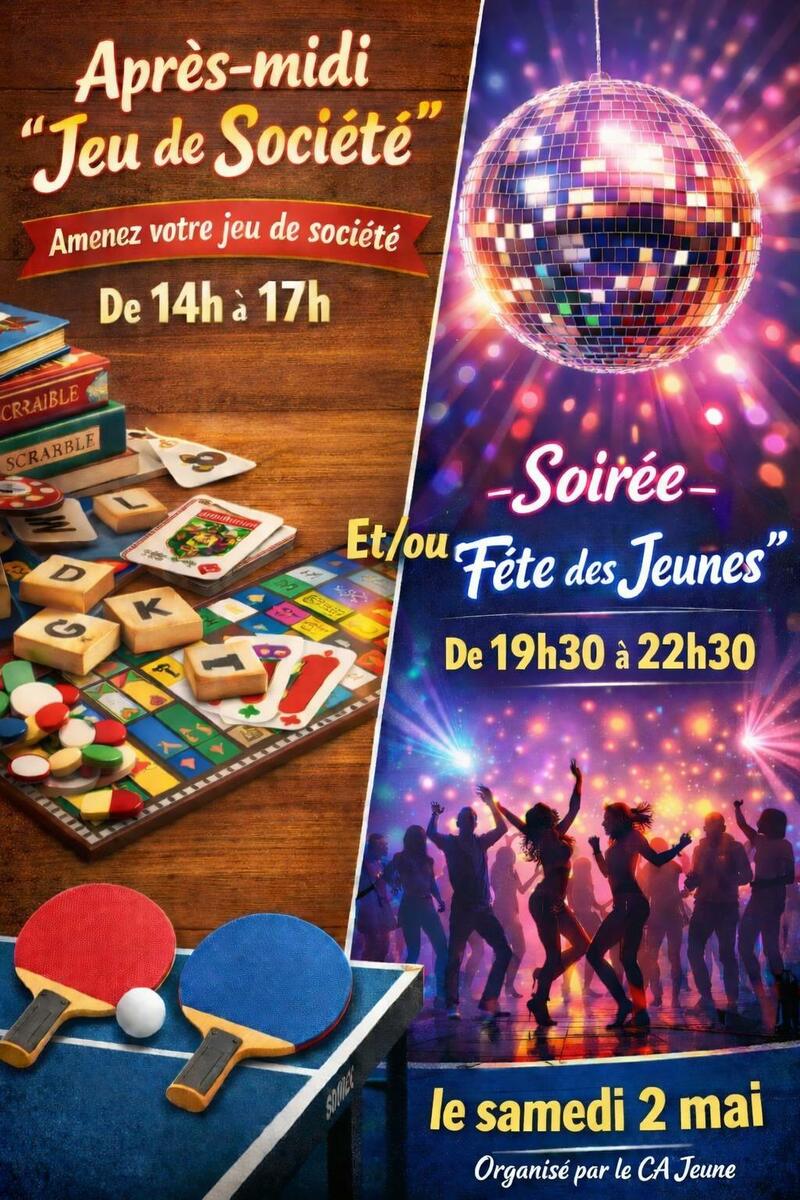 samedi 2 mai : 2 animations proposées par le CA jeunes