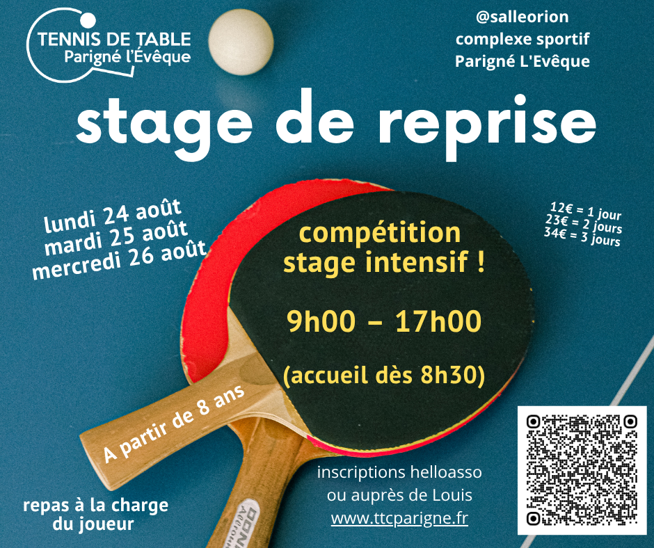 Retour sur le stage compétition jeunes/adultes du 24 au 26 août