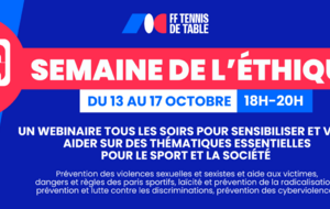 FFTT - semaine de l'éthique - 13 au 17 octobre
