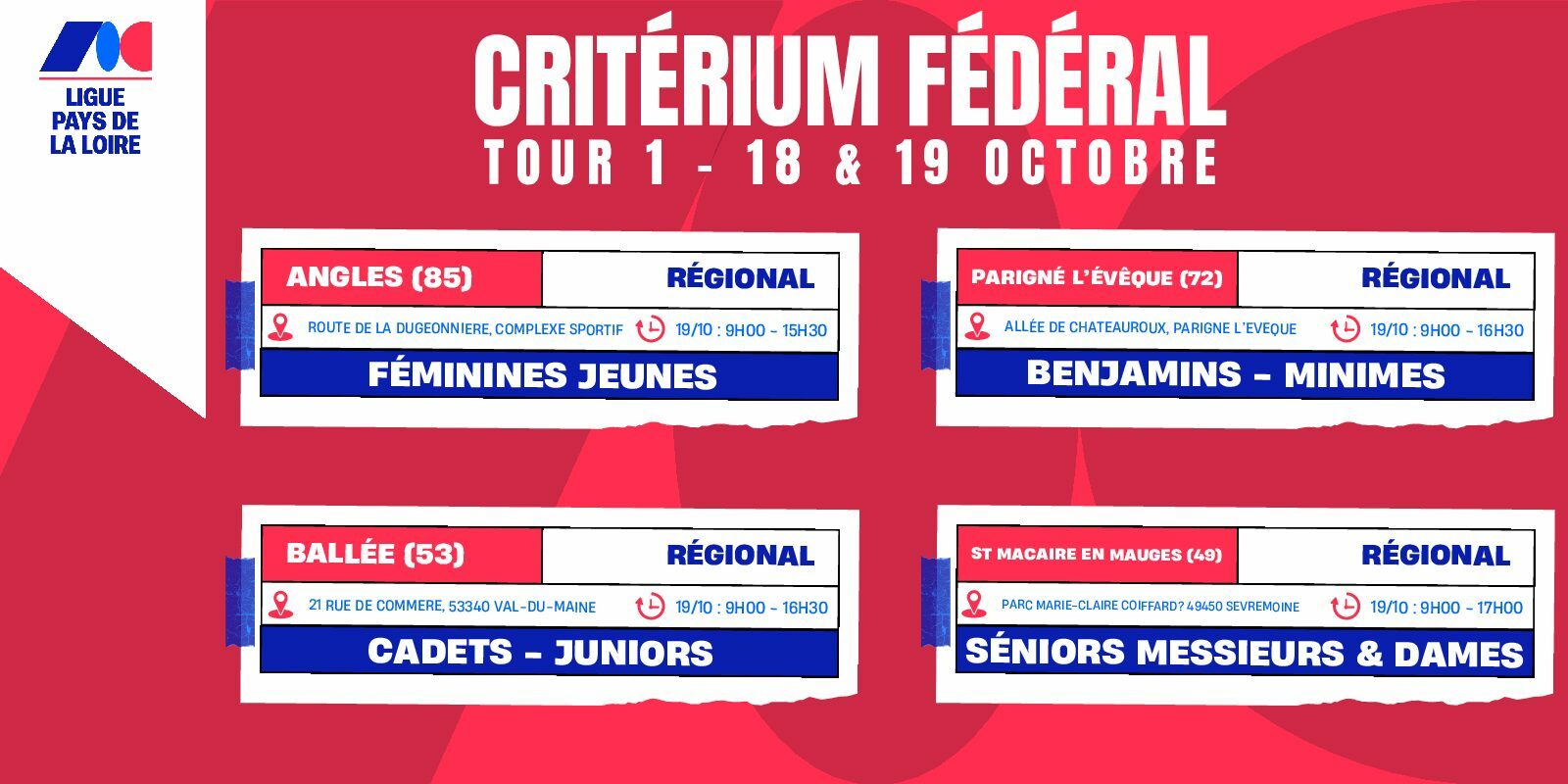 Critérium Fédéral Régional Jeune - tour 1