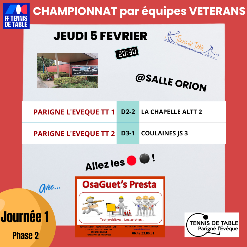 championnat vétérans Ph2 J1