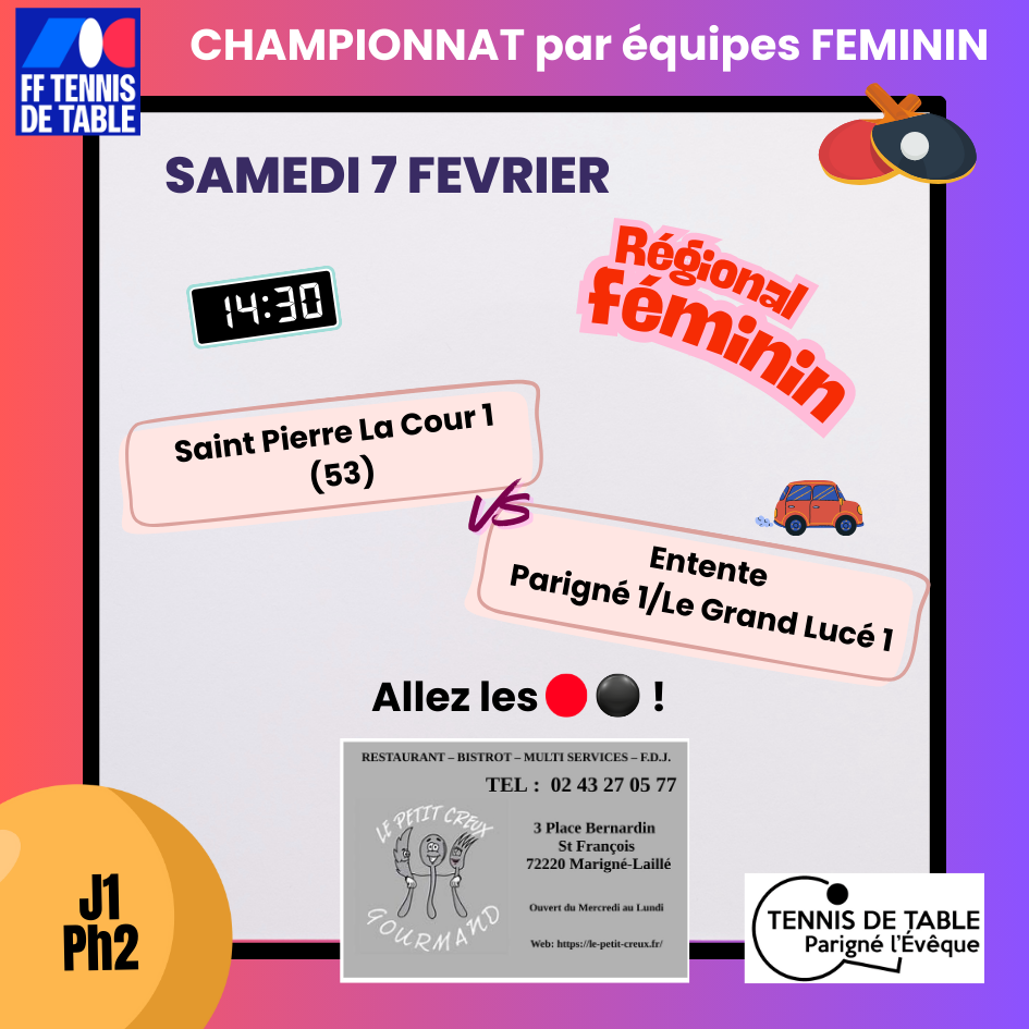 Championnat féminin Ph2 Régional J1