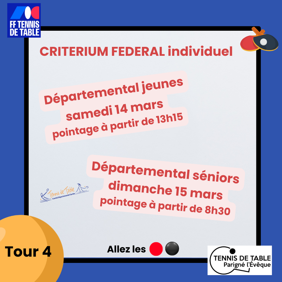 Critérium Fédéral départemental tour 4