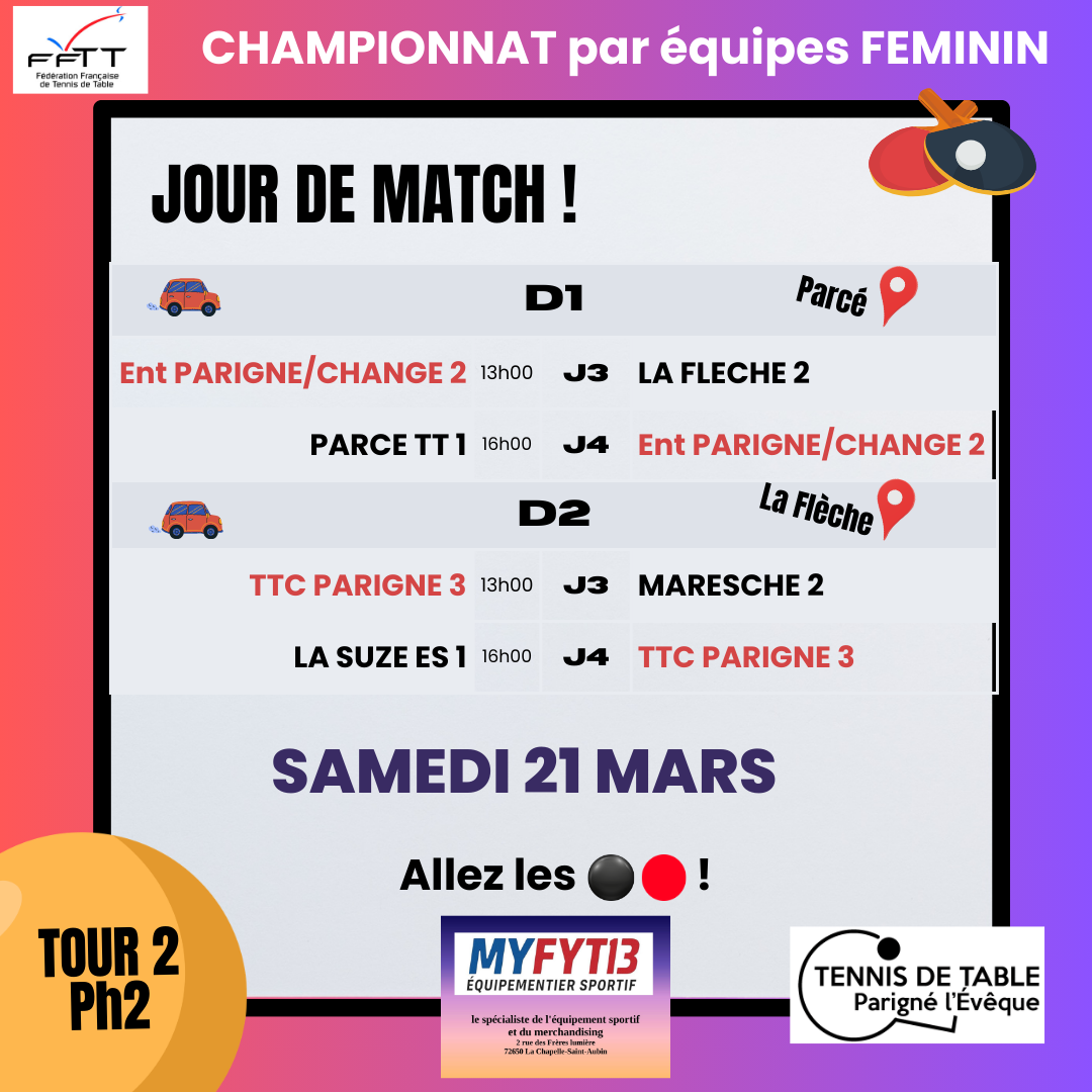 Championnat féminin Départemental Ph2 J3 & J4