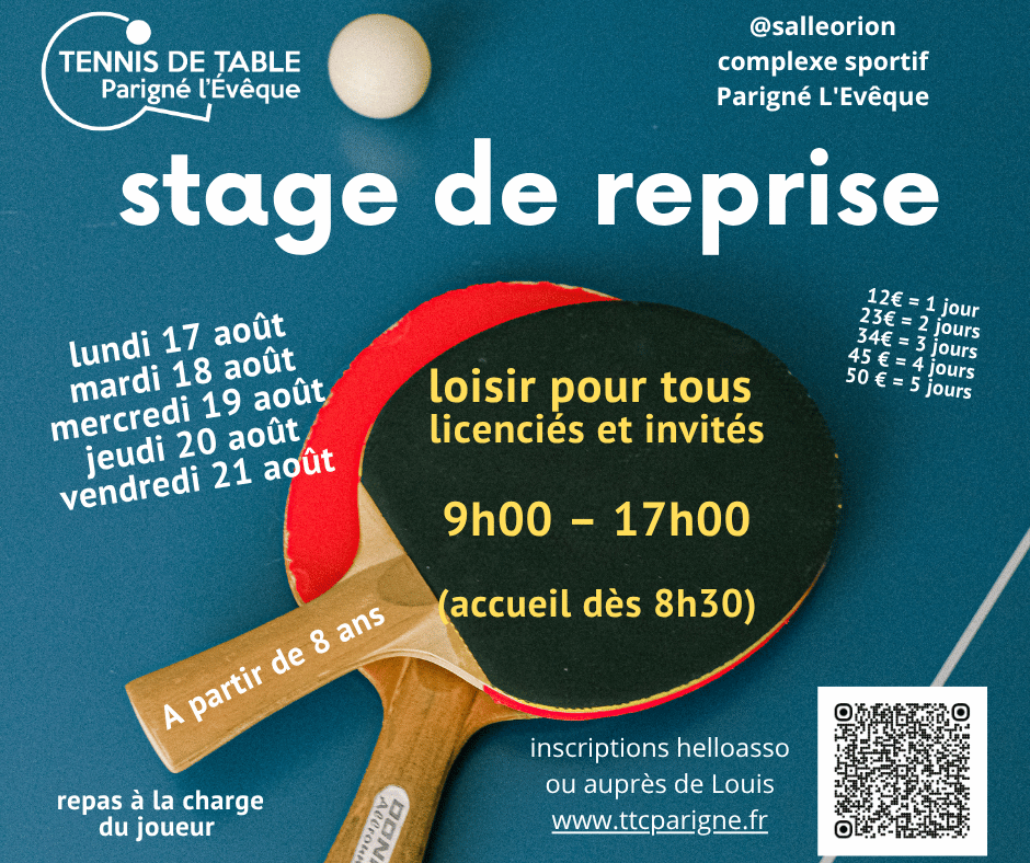 1er stage de rentrée de 17 au 21 août - Loisir pour tous