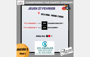 Championnat vétérans par équipe Ph2 - J3