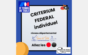 Critérium Fédéral Départemental adulte - tour 1