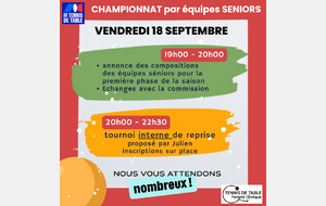 Réunion composition des équipes du championnat par équipes séniors