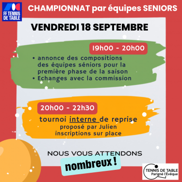 Réunion composition des équipes du championnat par équipes séniors