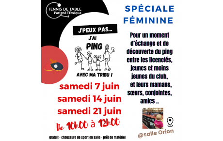 Ping Tribu en juin - spéciale Féminine