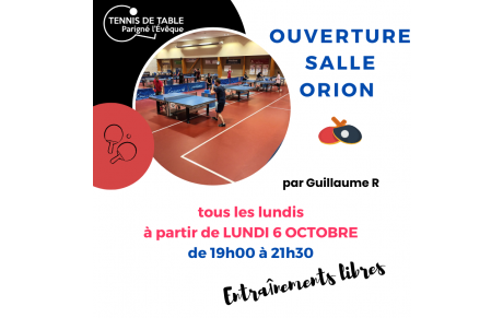 [Ouverture salle Orion]  les lundis de 19h00 à 21h30 en accès libre
