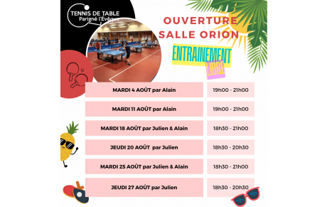 Ouverture salle Orion - Août 2026