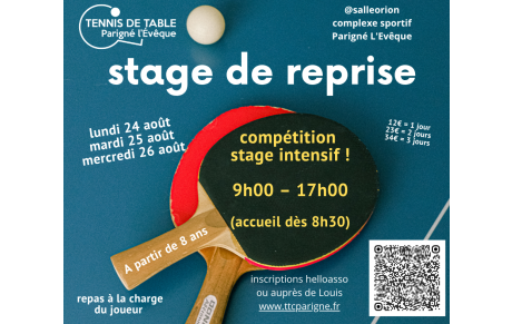 Retour sur le stage compétition jeunes/adultes du 24 au 26 août