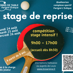 Retour sur le stage compétition jeunes/adultes du 24 au 26 août