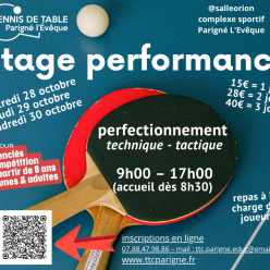stage performance : 28-29-30 octobre